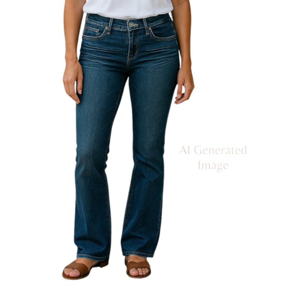 Bongo Womens BOOTCUT Stretch Whiskey Mid Rise683 Denim Blue Jeans Juniors Sz 11